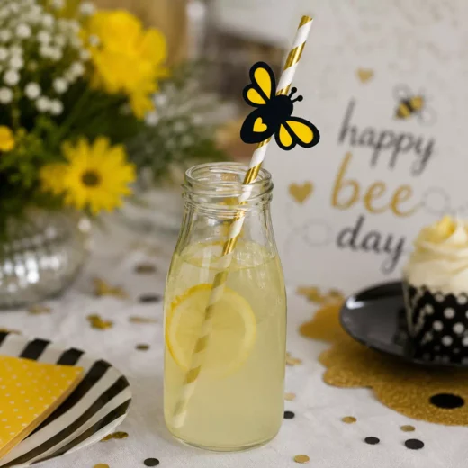 Butterfly Striped Straw Toppers – Custom Printed Drink Toppers UAE