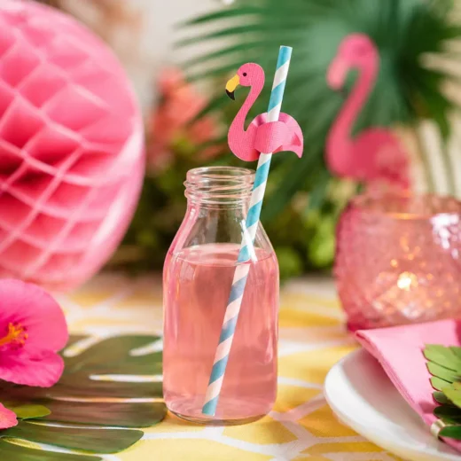 Flamingo Straw Toppers – Custom Printed Drink Toppers UAE
