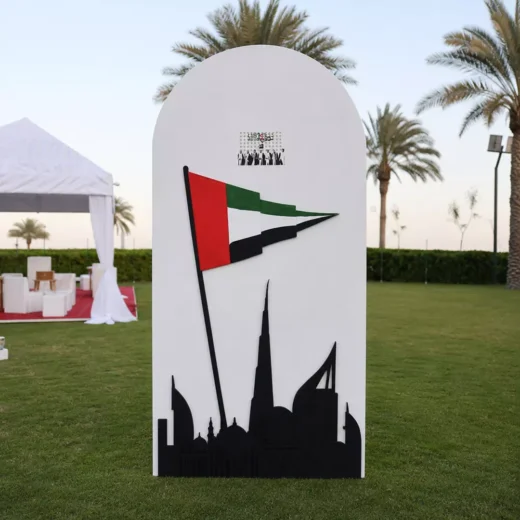 Geometric UAE Falcon in National Flag Colours Freestanding Display