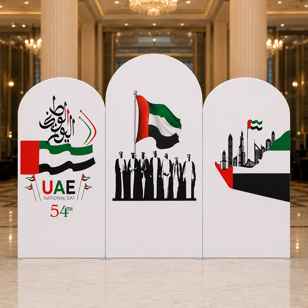 UAE 55th National Day Founding Leaders, Calligraphy and Skyline Backdrop Set - Image 2