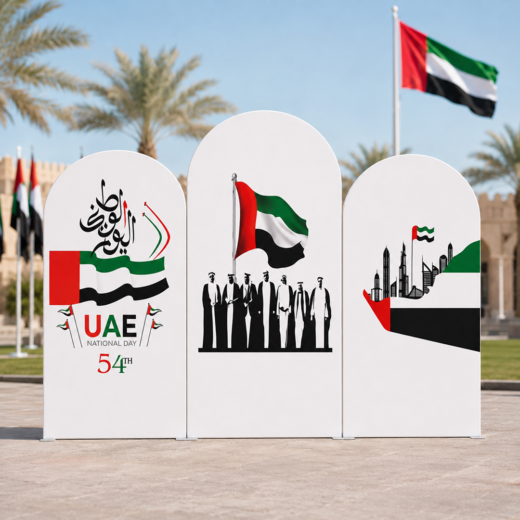 UAE 55th National Day Founding Leaders, Calligraphy and Skyline Backdrop Set