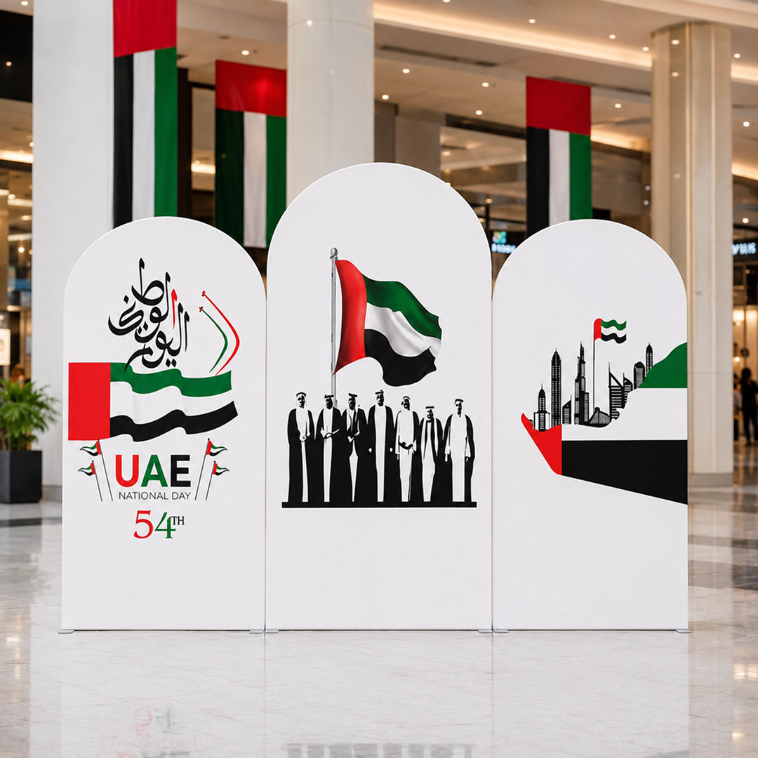 UAE 55th National Day Founding Leaders, Calligraphy and Skyline Backdrop Set - Image 4