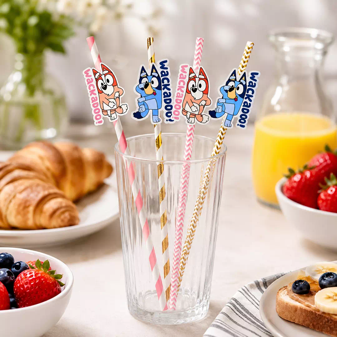 Patterned Brunch Straw Set – Custom Printed Drink Toppers UAE - Image 2