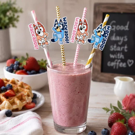 Patterned Brunch Straw Set – Custom Printed Drink Toppers UAE