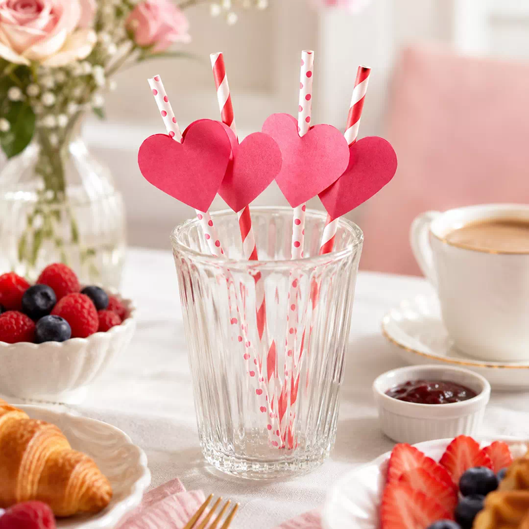 Pink Heart Berry Brunch Straw Toppers – Custom Printed Drink Toppers UAE - Image 3