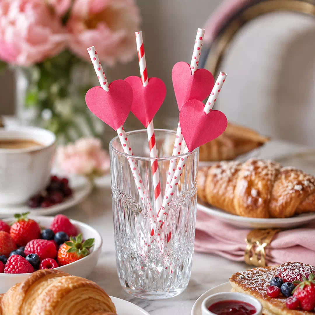 Pink Heart Berry Brunch Straw Toppers – Custom Printed Drink Toppers UAE - Image 2