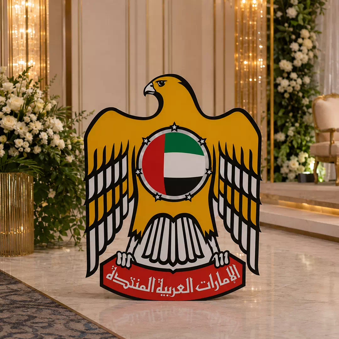 UAE Golden Falcon Emblem National Day Freestanding Display - Image 3