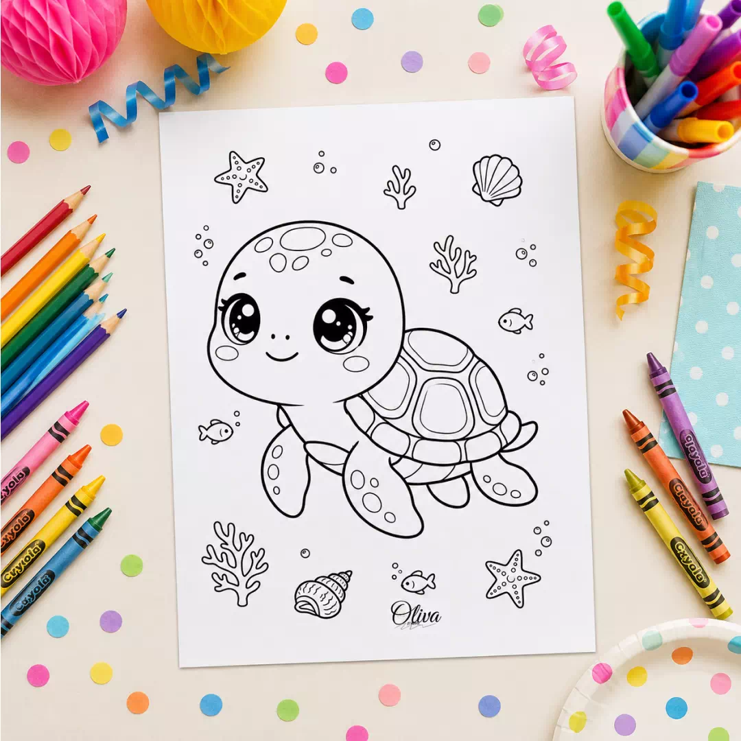 Cute Seal Coloring Sheet – Printable Kids Party Activity UAE - Image 3