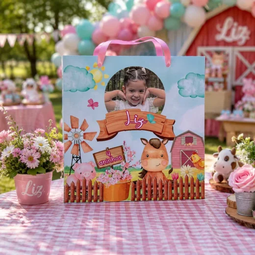 Custom Farm Barn Photo Personalised Goodie Bag – Personalised Party Favour Bags UAE