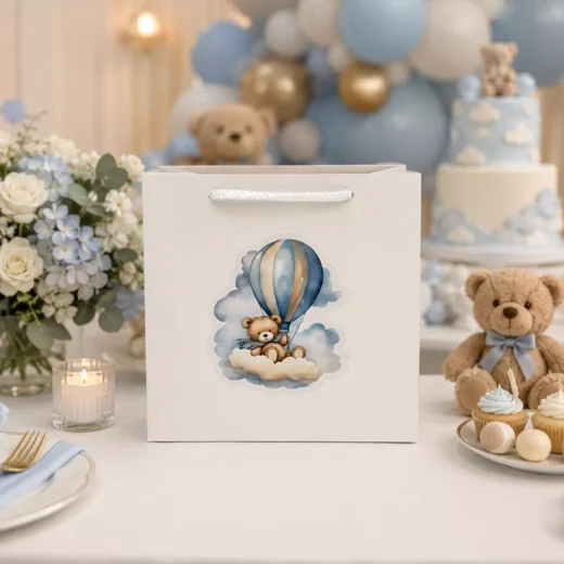 Custom Hot Air Balloon Teddy Bear Goodie Bag – Personalised Party Favour Bags UAE
