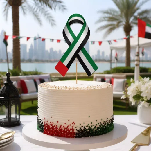 UAE Flag Ribbon National Day Acrylic Cake Topper
