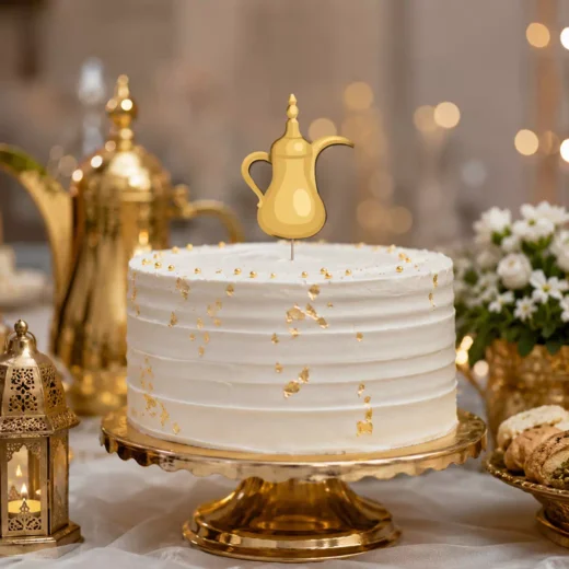 UAE Heritage Golden Dallah Acrylic Cake Topper