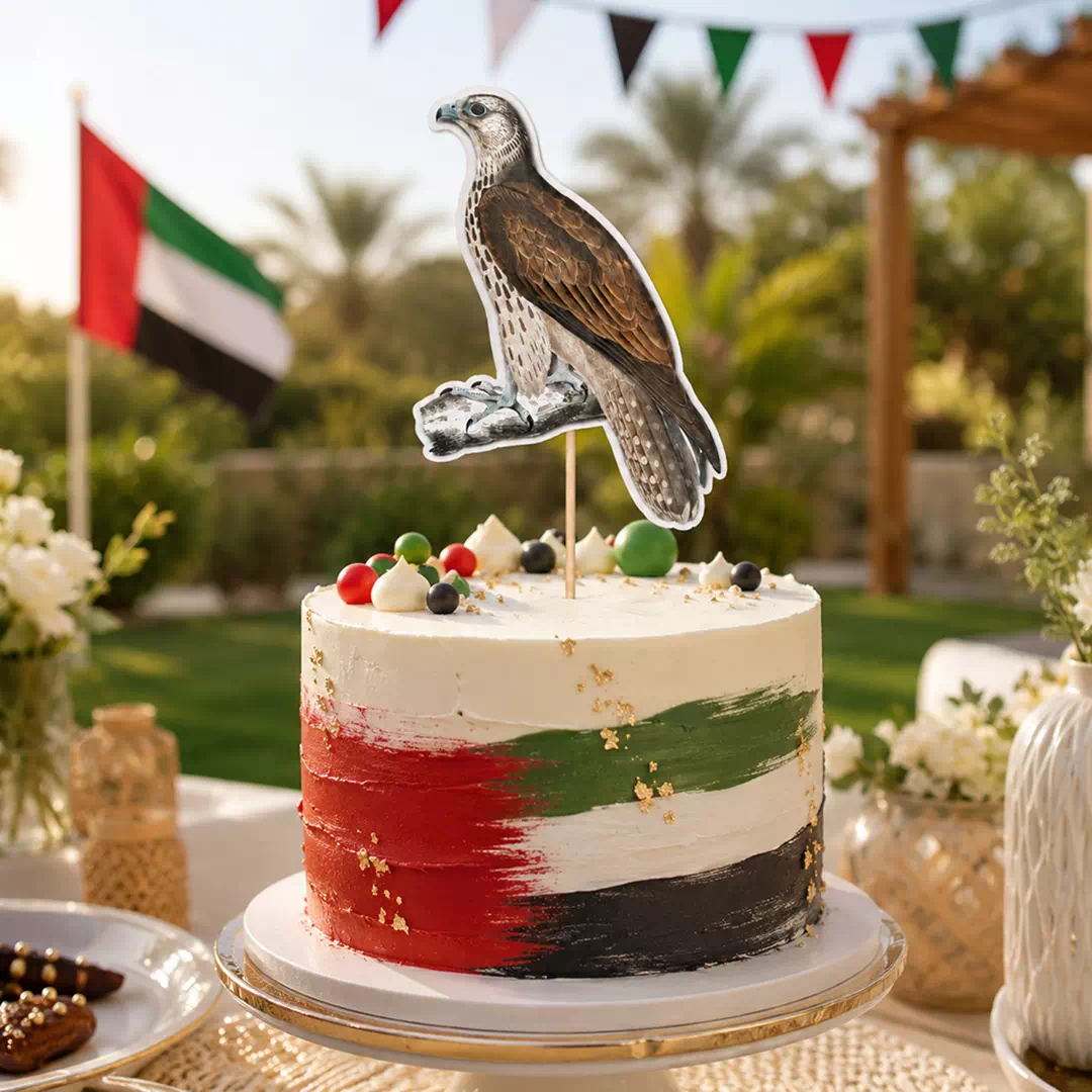 UAE Falcon Heritage National Day Acrylic Cake Topper - Image 2
