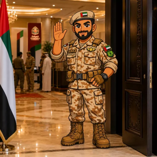 Illustrated UAE Armed Forces Soldier National Day Character Cutout