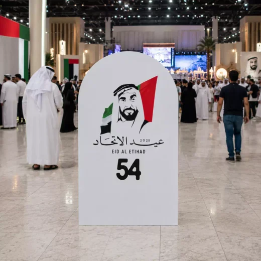 UAE 55th Eid Al Etihad Founding Leader and Flag Three-Panel Backdrop Set