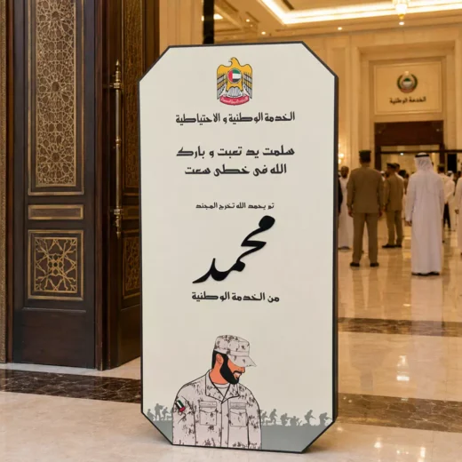 Personalised UAE National Service Graduation Tribute Freestanding Display Board