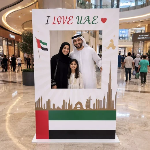 I Love UAE Skyline Freestanding Photo Booth Frame