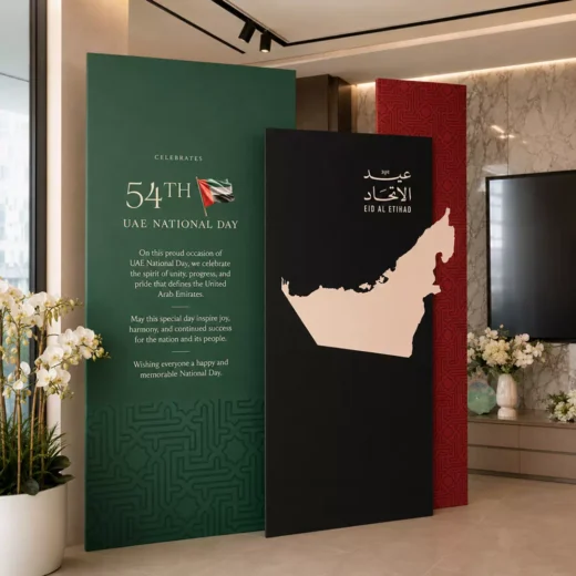 UAE 55th Eid Al Etihad Map Three-Panel Backdrop Set