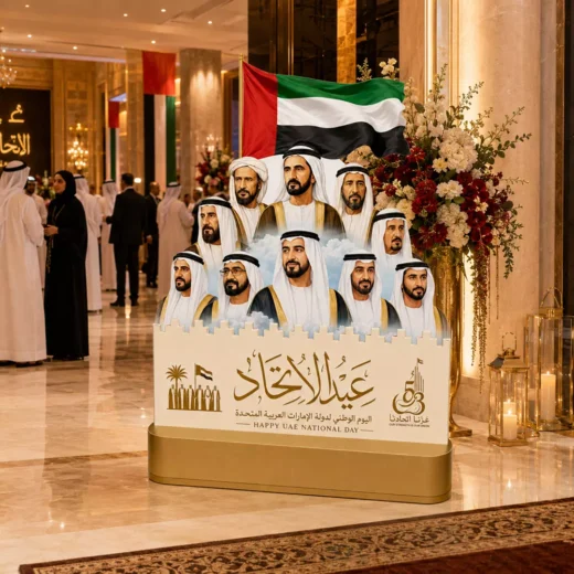UAE Founding Rulers Heritage Tribute and Flag 55th National Day Display