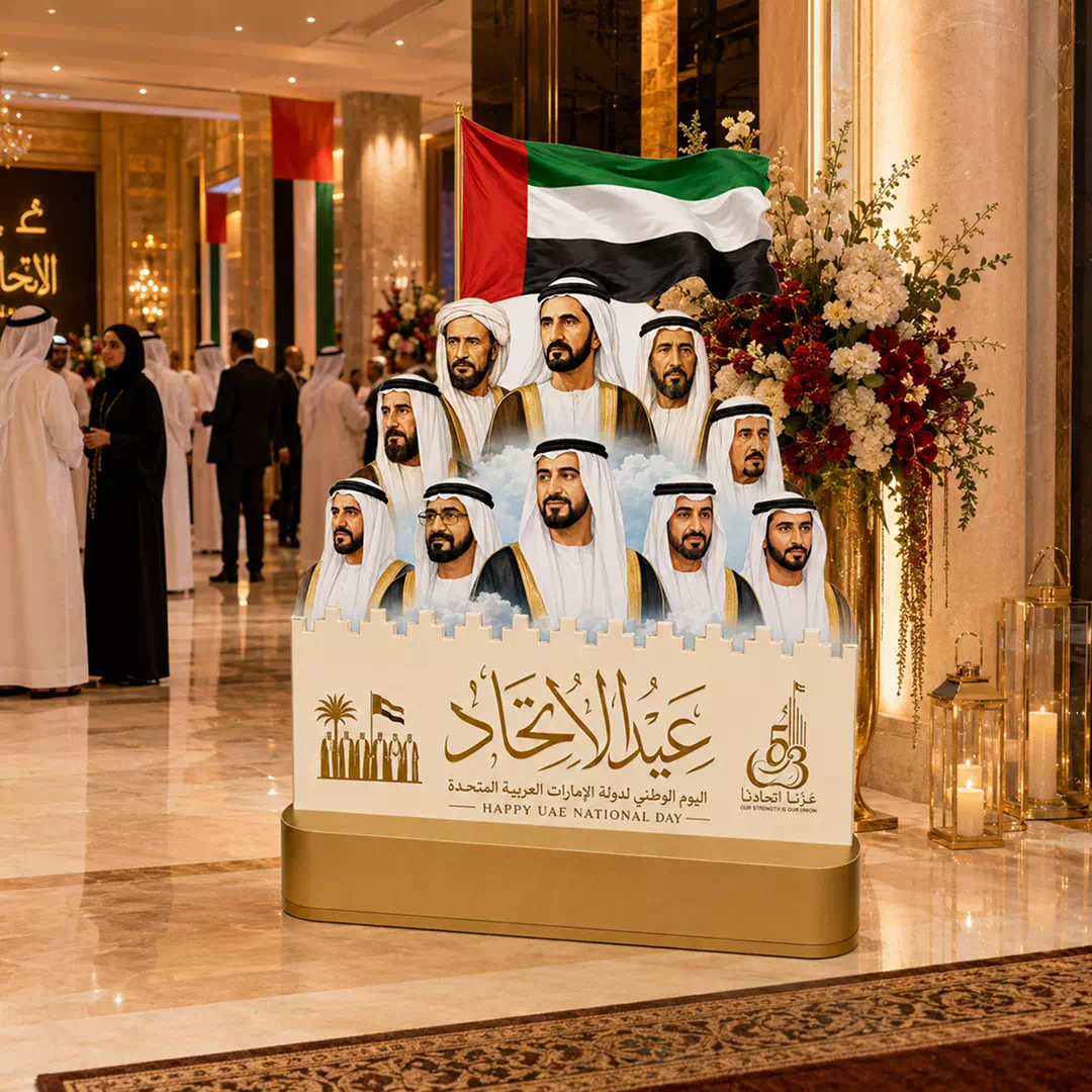 UAE Founding Rulers Heritage Tribute and Flag 55th National Day Display