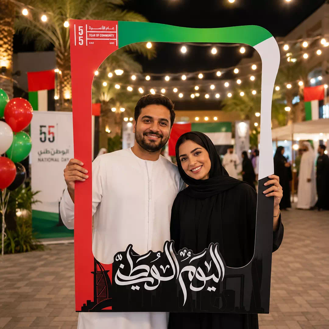 UAE Year of Community National Day Custom Logo Handheld Selfie Frame - Image 2