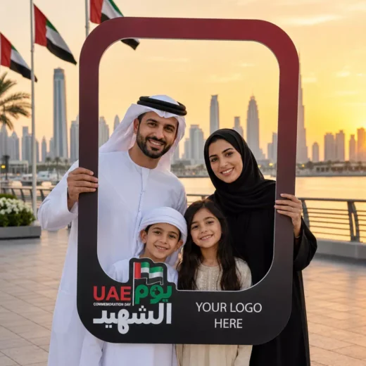 UAE Commemoration Day Rounded Skyline Handheld Selfie Frame