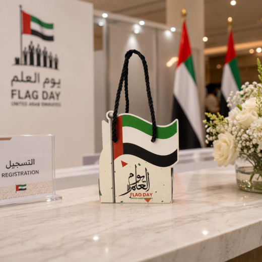 UAE Flag Day Printed Paper Gift Bag with Ribbon Handle