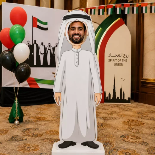 Emirati Man in Traditional White Kandura UAE National Day Photo Booth Cutout