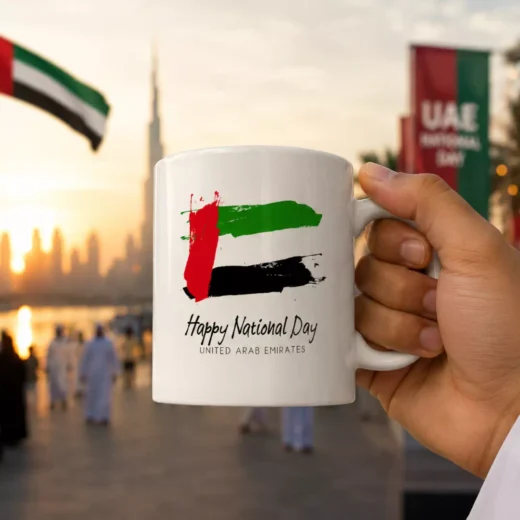 UAE Flag Brushstroke Happy National Day Ceramic Mug