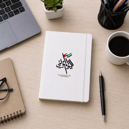 UAE Arabic Calligraphy National Day Hardcover Notebook