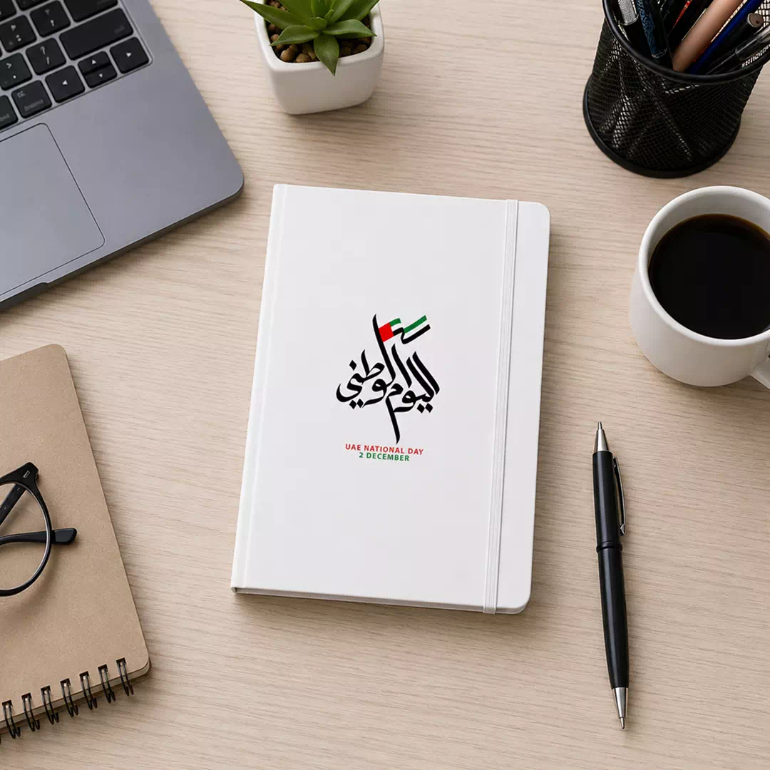 UAE Arabic Calligraphy National Day Hardcover Notebook