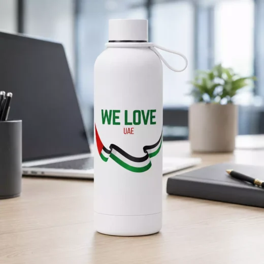 We Love UAE National Flag Metal Water Bottle