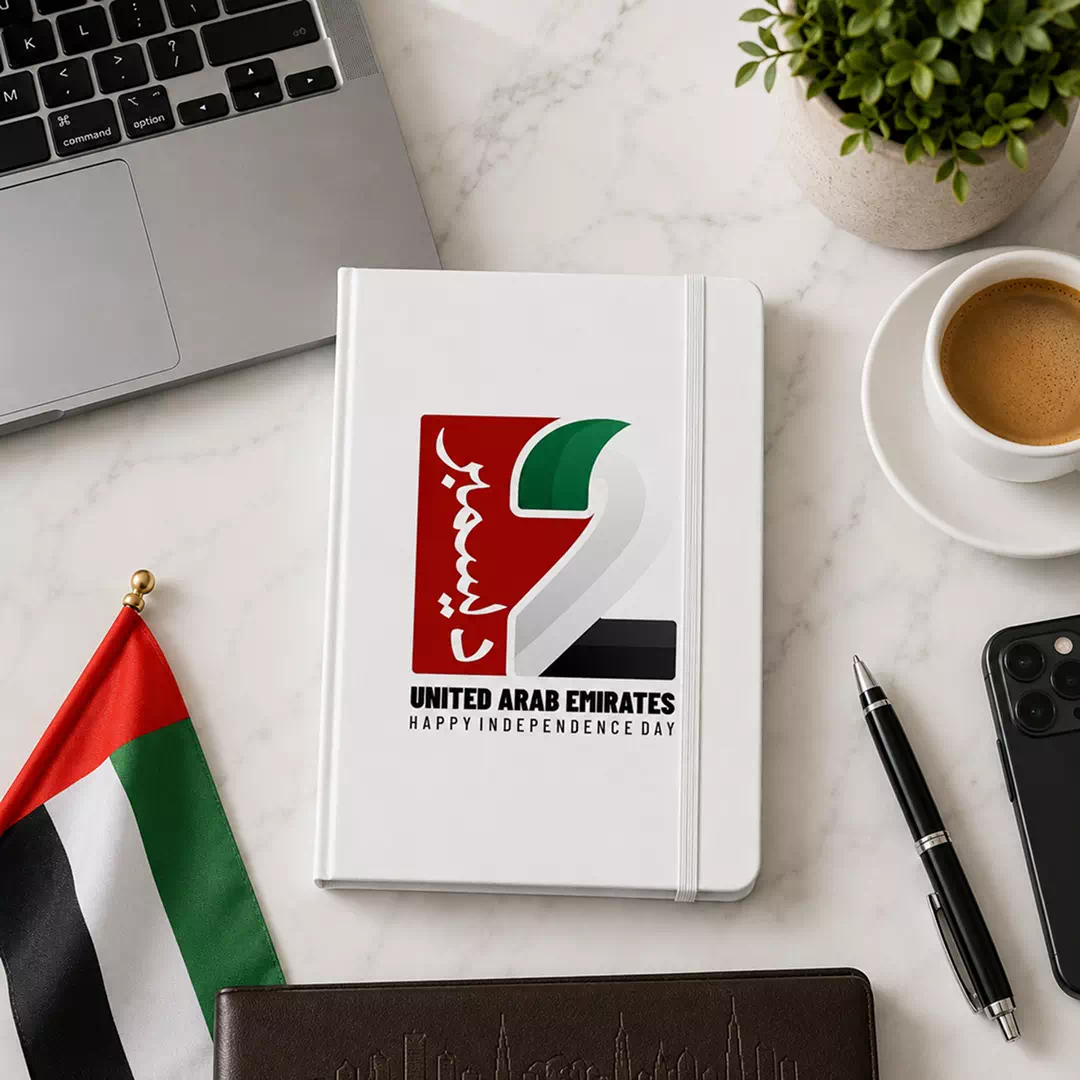 UAE Flag and 2 December National Day Hardcover Notebook - Image 2