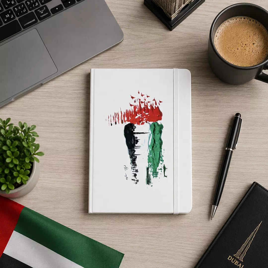 UAE Map and Flag Brushstroke National Day Hardcover Notebook - Image 2