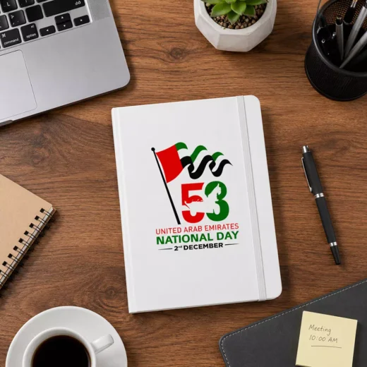 UAE 55th National Day Flag Design Hardcover Notebook