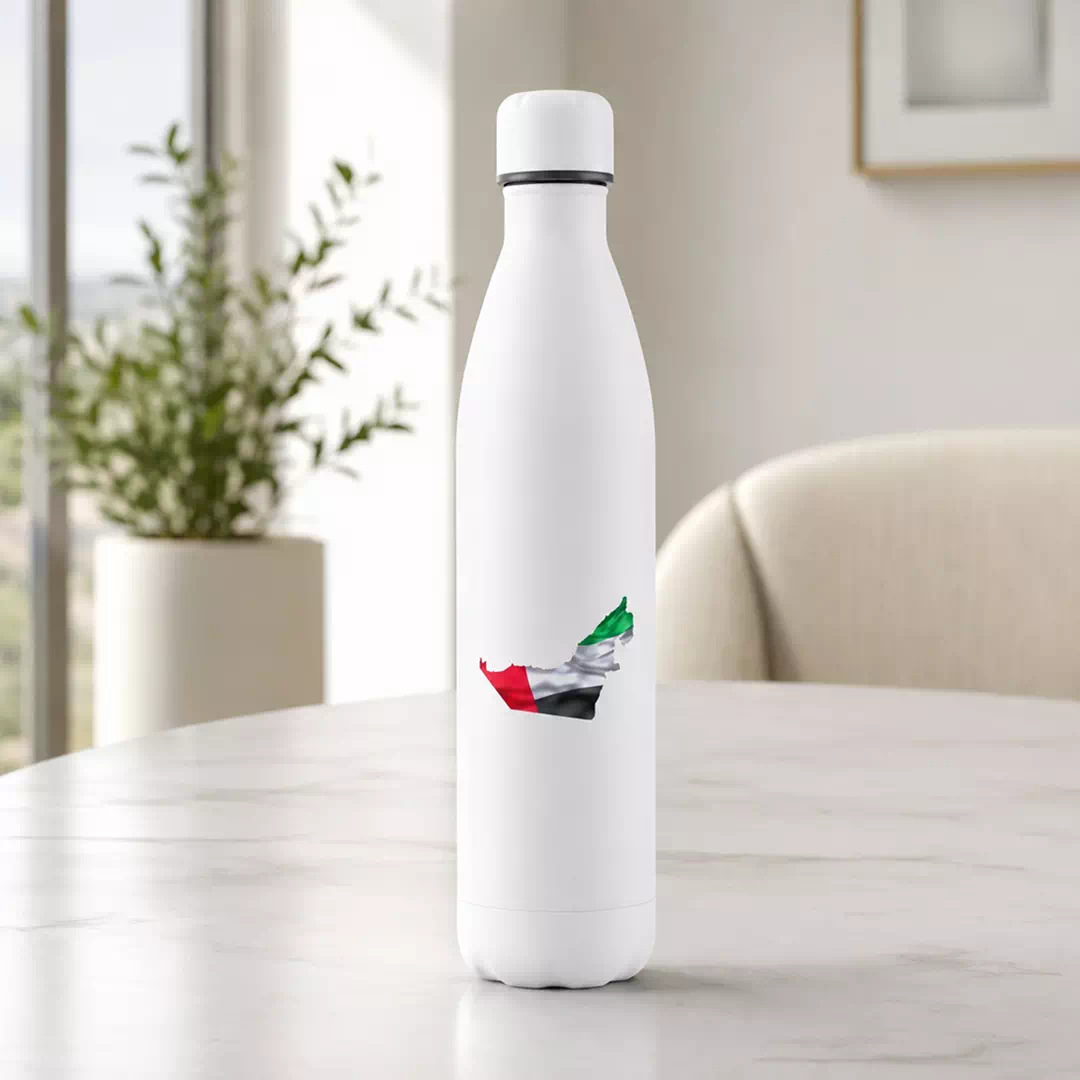 UAE Map and National Flag Vacuum Insulated Metal Water Bottle
