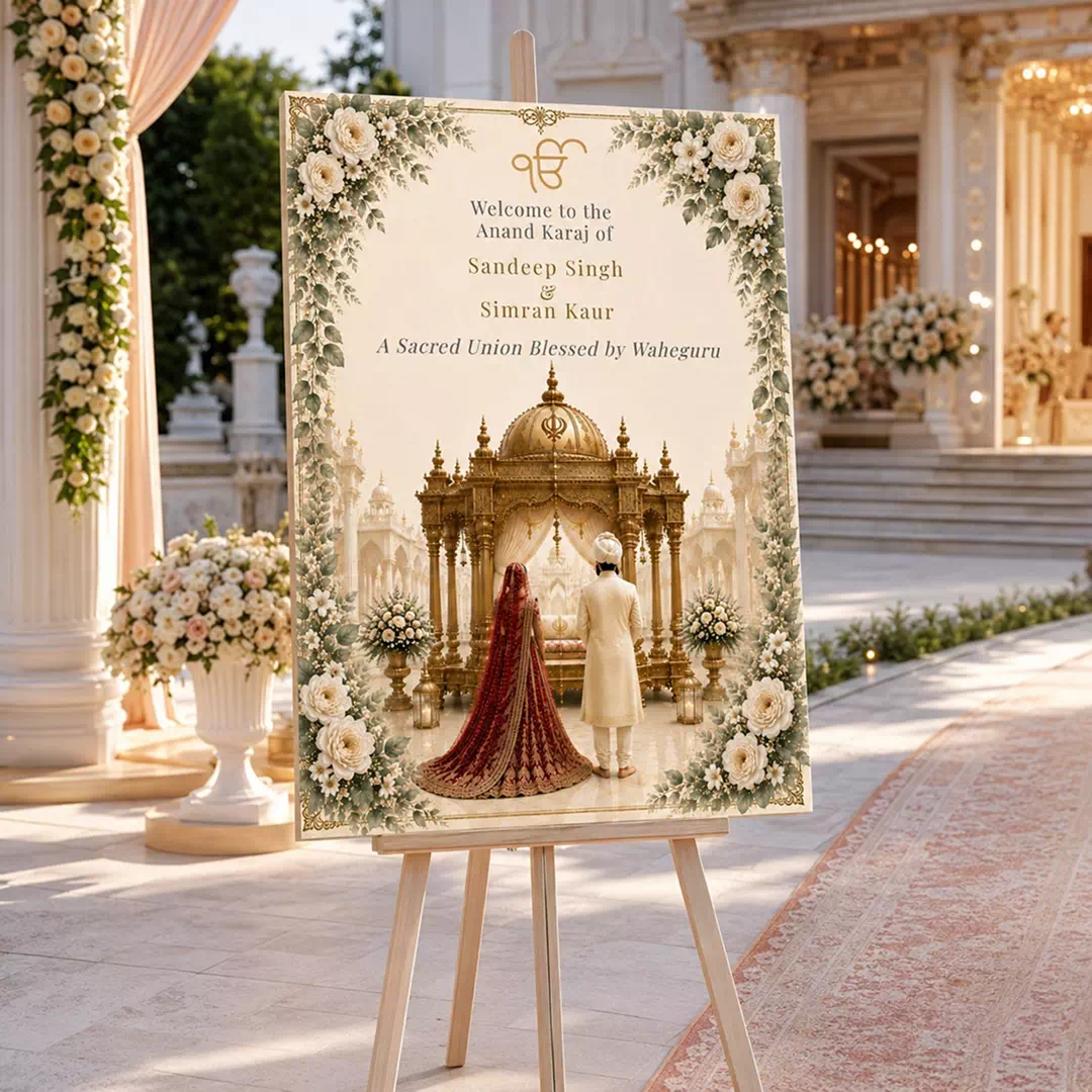 Ornate Palace Wedding Welcome Board – Personalised Wedding Welcome Sign UAE - Image 4