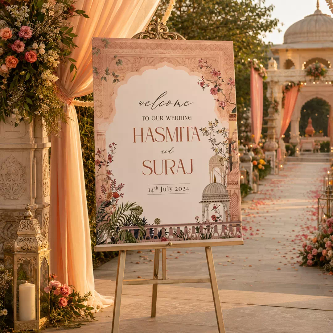 Dark Gold Mandala Wedding Welcome Board – Personalised Wedding Welcome Sign UAE - Image 3