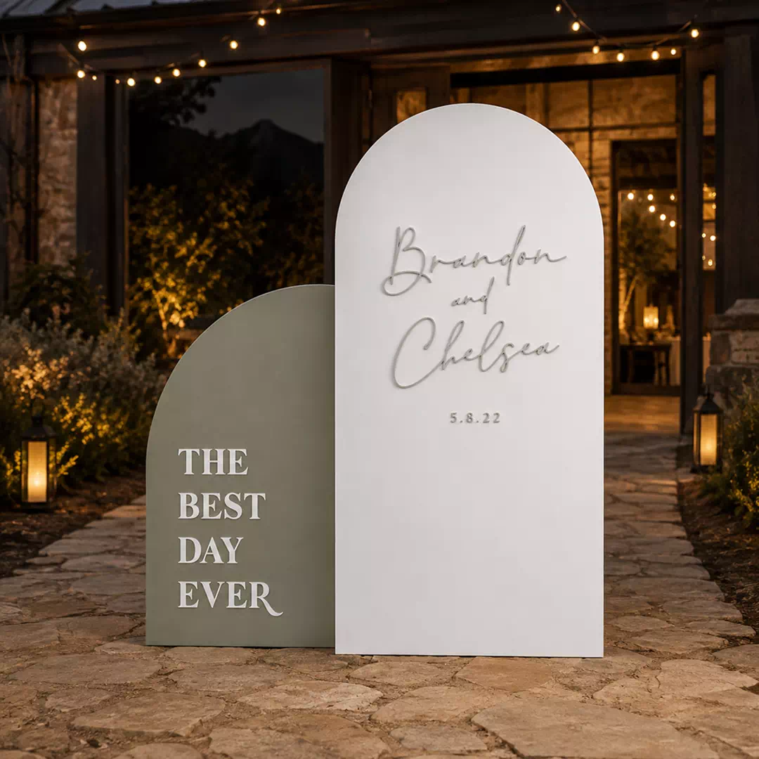 Modern White & Olive Wedding Welcome Board Duo – Best Day Ever Design - Image 2