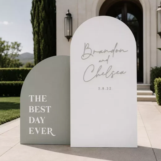 Modern White & Olive Wedding Welcome Board Duo – Best Day Ever Design