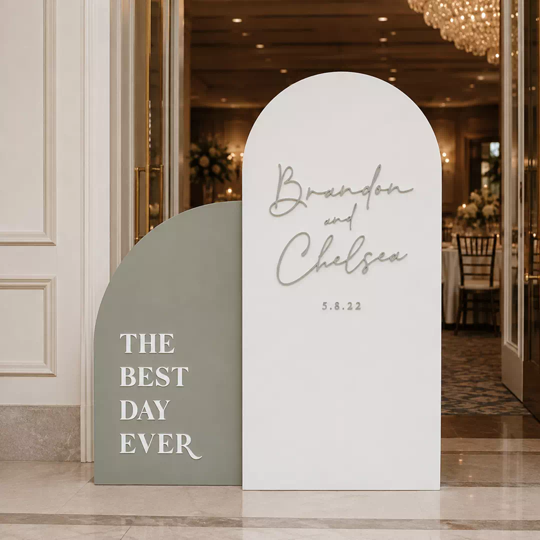 Modern White & Olive Wedding Welcome Board Duo – Best Day Ever Design - Image 4
