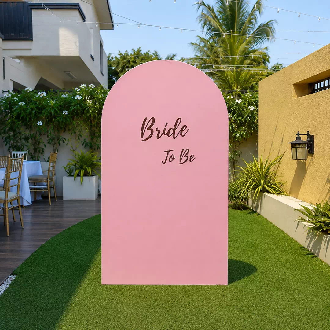 Blush Pink Bride-to-Be Arch Welcome Board – Gold Script Bridal Shower Sign - Image 2