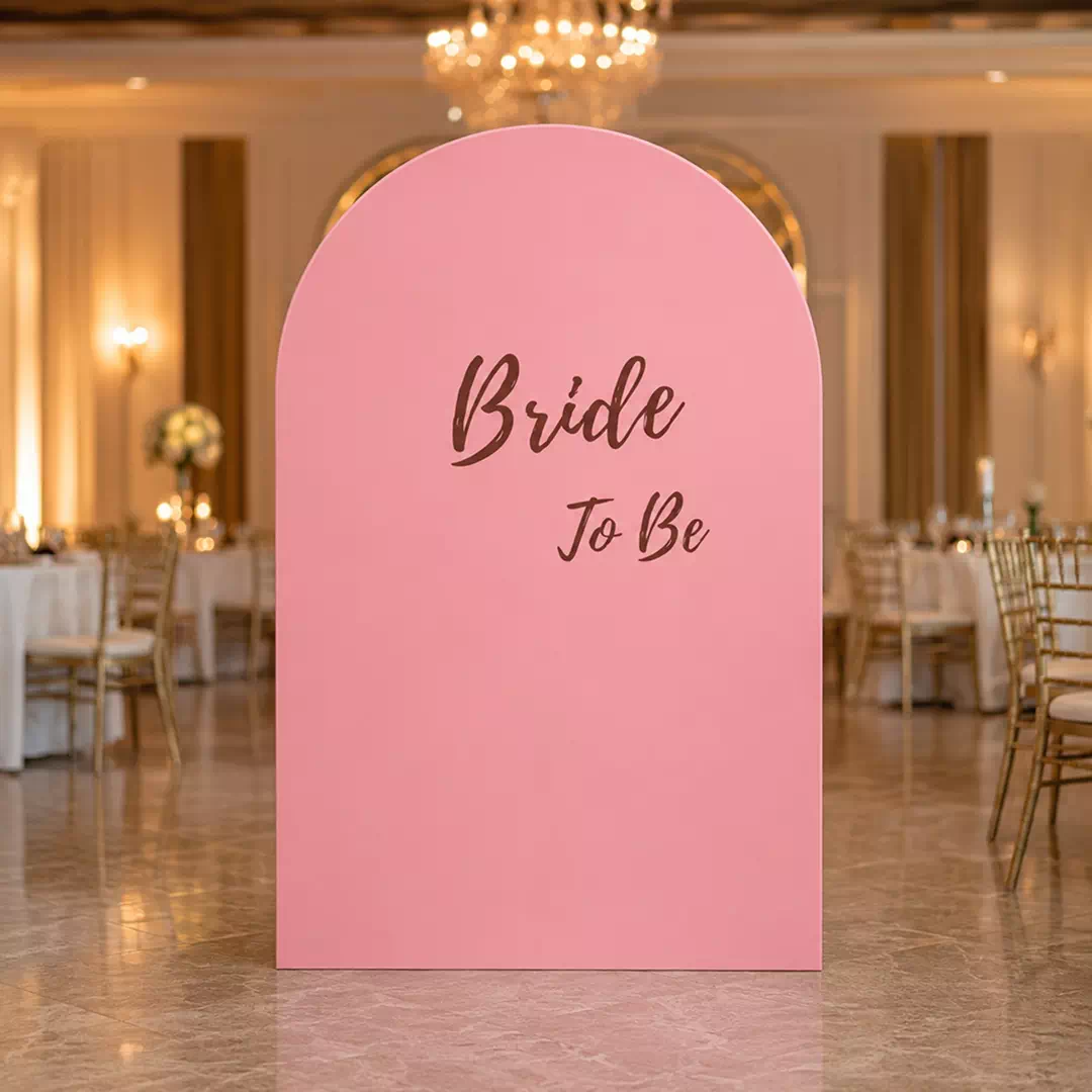 Blush Pink Bride-to-Be Arch Welcome Board – Gold Script Bridal Shower Sign - Image 3