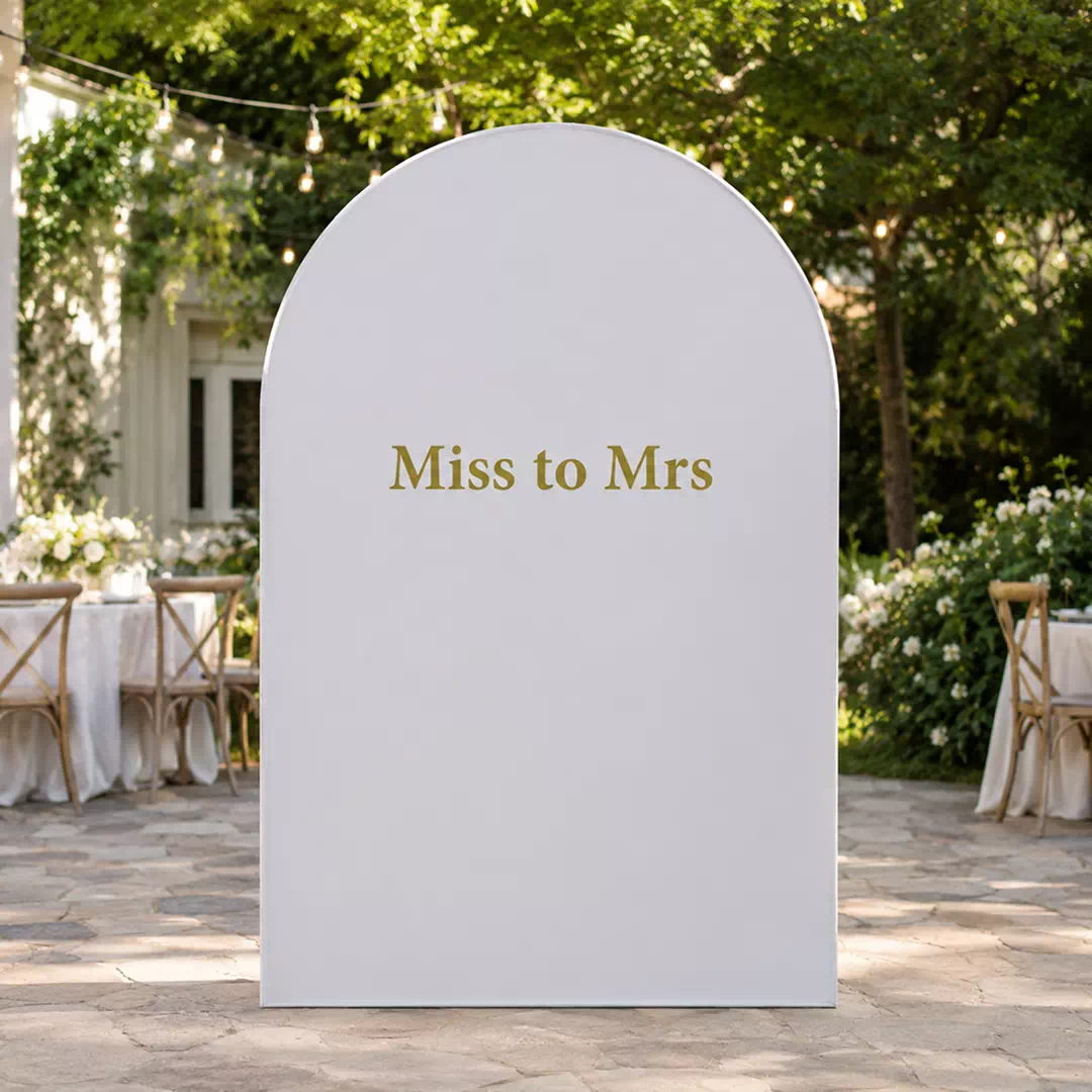 Minimal Ivory Miss-to-Mrs Arch Bridal Shower Welcome Board - Image 2