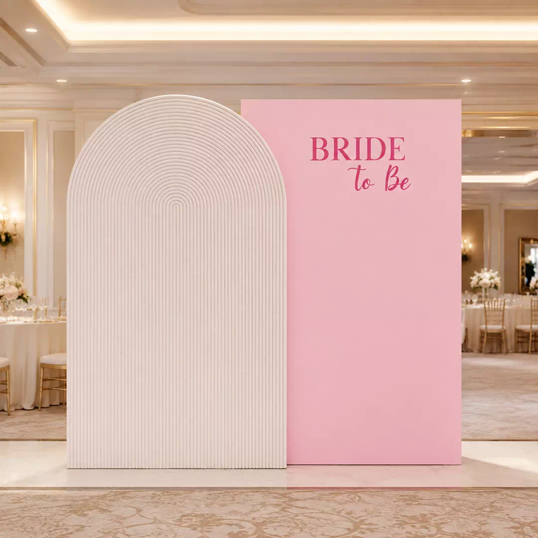 Blush & Ivory Double-Arch Bride-to-Be Bridal Shower Backdrop - Image 2