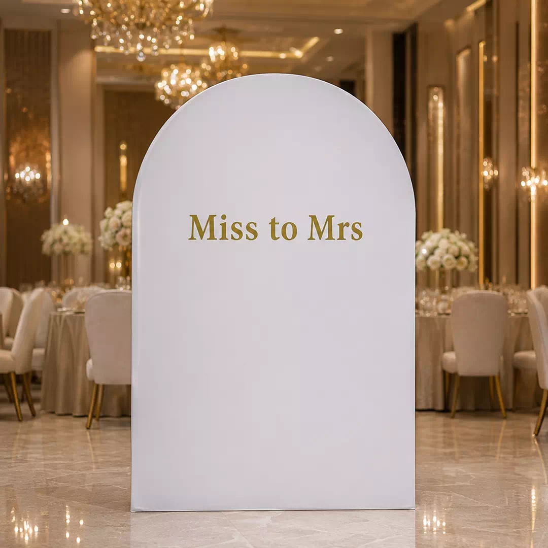 Minimal Ivory Miss-to-Mrs Arch Bridal Shower Welcome Board - Image 4