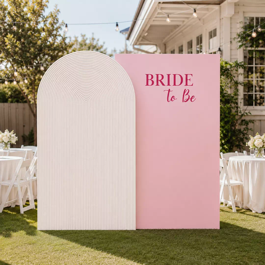 Blush & Ivory Double-Arch Bride-to-Be Bridal Shower Backdrop - Image 3