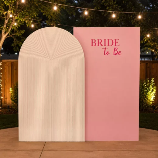 Blush & Ivory Double-Arch Bride-to-Be Bridal Shower Backdrop