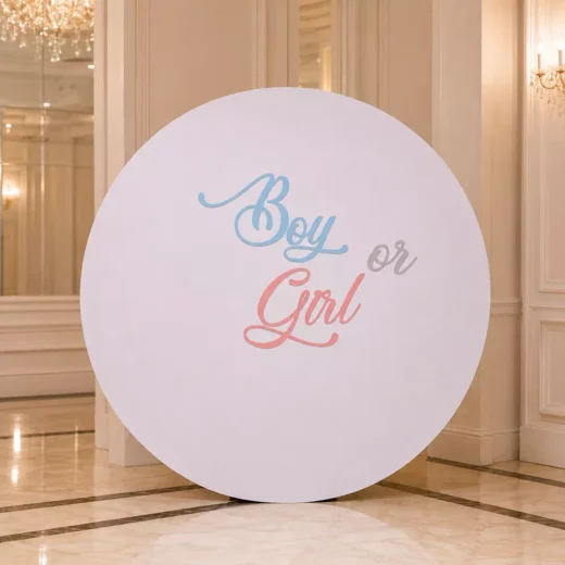 Round Script Boy or Girl Backdrop – Gender Reveal Photo Backdrop UAE