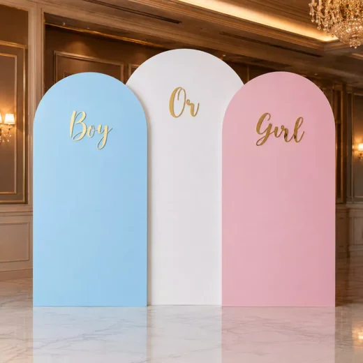 Blue Pink White Tri-Panel Backdrop – Gender Reveal Photo Backdrop UAE